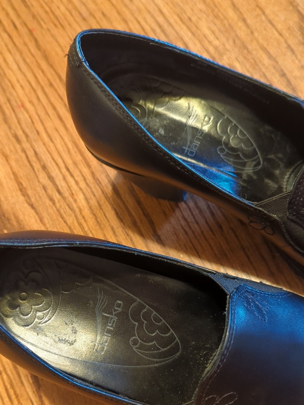 Dansko Black Women's Block Heel Slip-On Loafers - Picture 2 of 8